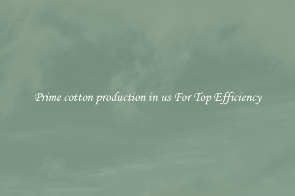 Prime cotton production in us For Top Efficiency