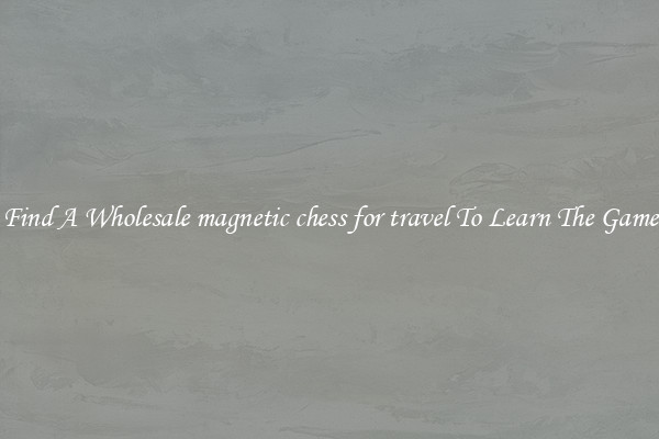 Find A Wholesale magnetic chess for travel To Learn The Game