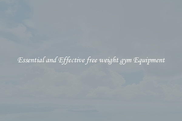 Essential and Effective free weight gym Equipment