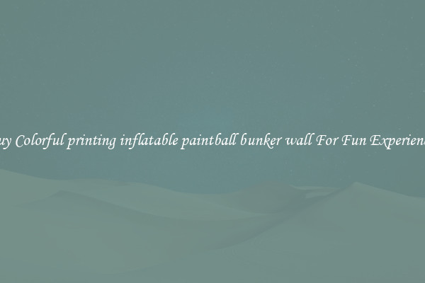 Buy Colorful printing inflatable paintball bunker wall For Fun Experiences