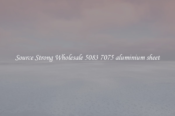 Source Strong Wholesale 5083 7075 aluminium sheet