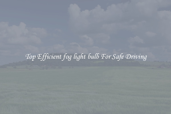 Top Efficient fog light bulb For Safe Driving
