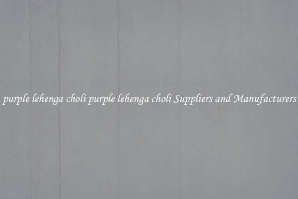 purple lehenga choli purple lehenga choli Suppliers and Manufacturers